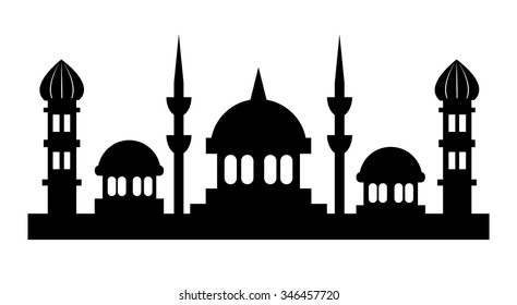 Islamic Mosque Building Flat Design Vector Stock Vector (Royalty Free ...