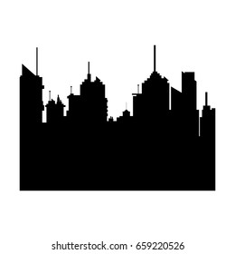 silhouette city buildings skyline downtown