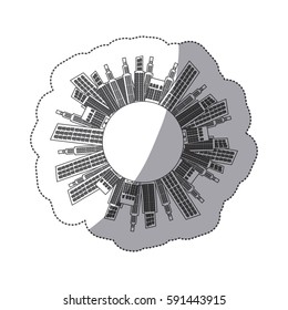 silhouette city builds icon, vector illustraction design image
