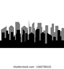 Silhouette of the city. Cityscape background