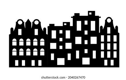 Silhouette of city Cityscape skyline landscape background for business concept illustration downtown urban street of architecture with a building.
