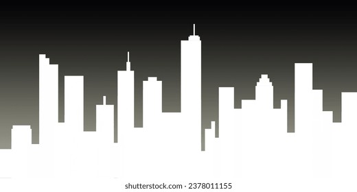 Silhouette of city flat icon design. Vector illustration.