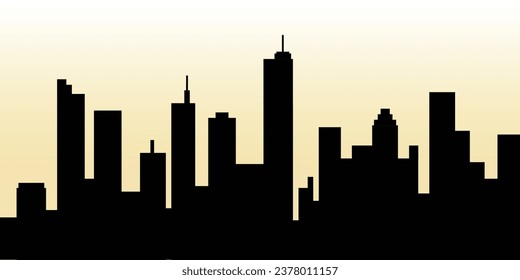 Silhouette of city flat icon design. Vector illustration.