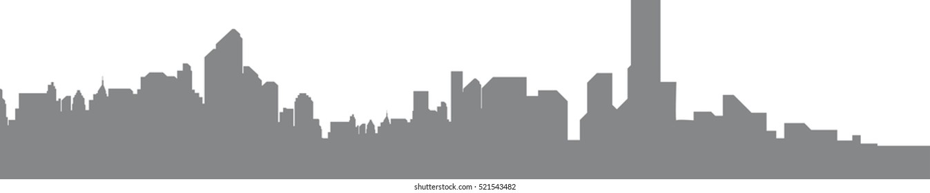 Silhouette city flat illustration.