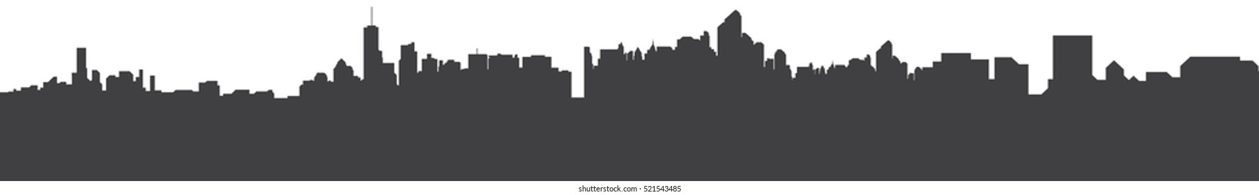 Silhouette city flat illustration.