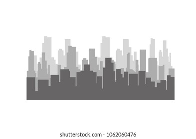 The silhouette of the city in a flat style. Modern urban landscape.vector illustration