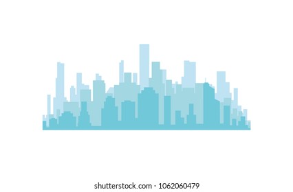 The silhouette of the city in a flat style. Modern urban landscape.vector illustration