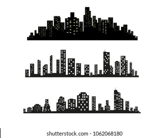 The silhouette of the city in a flat style. Modern urban landscape.vector illustration