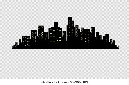 The silhouette of the city in a flat style. Modern urban landscape.vector illustration