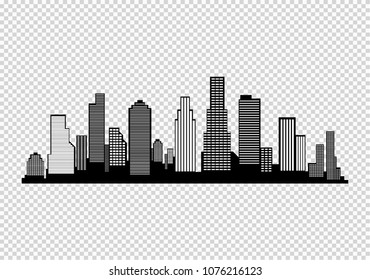 The silhouette of the city in a flat style. Modern urban landscape.vector illustration