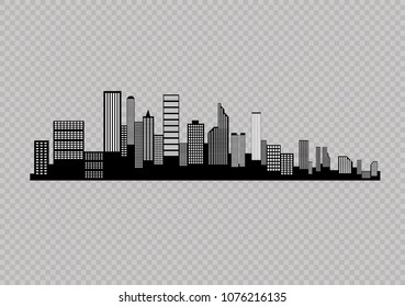 The silhouette of the city in a flat style. Modern urban landscape.vector illustration