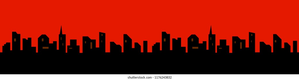 The silhouette of the city in a flat style. Modern urban landscape.vector illustration