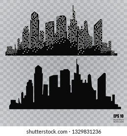 The silhouette of the city in a flat style. Modern urban landscape.vector illustration 