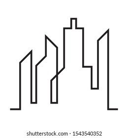 The silhouette of the city in a flat style. Modern urban landscape.vector illustration
