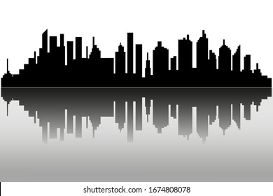 The silhouette of the city in a flat style. Modern urban landscape.vector illustration