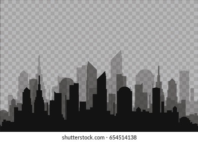 The silhouette of the city in a flat style. Modern urban landscape.vector illustration