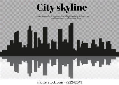 The silhouette of the city in a flat style. Modern urban landscape.vector illustration