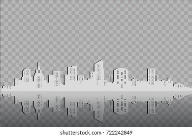 The silhouette of the city in a flat style. Modern urban landscape.vector illustration