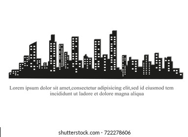 The silhouette of the city in a flat style. Modern urban landscape.vector illustration