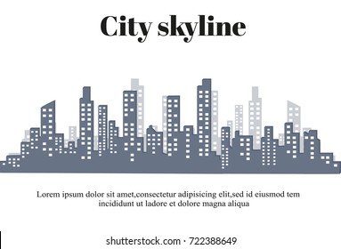 The silhouette of the city in a flat style. Modern urban landscape.vector illustration