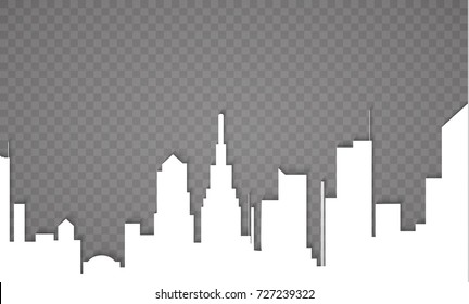 The silhouette of the city in a flat style. Modern urban landscape.vector illustration
