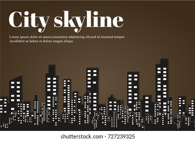 The silhouette of the city in a flat style. Modern urban landscape.vector illustration