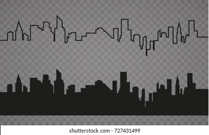 The silhouette of the city in a flat style. Modern urban landscape.vector illustration