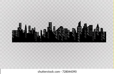 The silhouette of the city in a flat style. Modern urban landscape.vector illustration