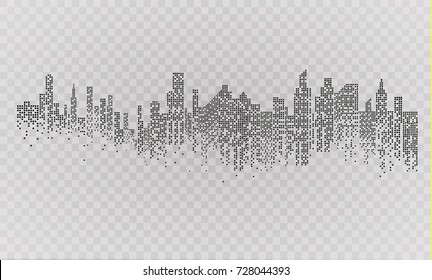 The silhouette of the city in a flat style. Modern urban landscape.vector illustration