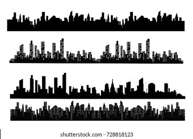 The silhouette of the city in a flat style. Modern urban landscape.vector illustration