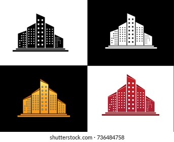 The silhouette of the city in a flat style. Modern urban landscape.vector illustration