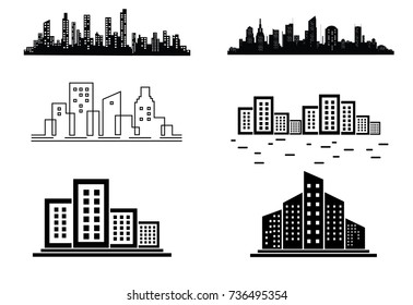 The silhouette of the city in a flat style. Modern urban landscape.vector illustration