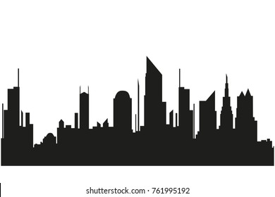 The silhouette of the city in a flat style. Modern urban landscape.vector illustration