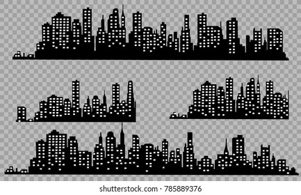 The silhouette of the city in a flat style. Modern urban landscape.vector illustration