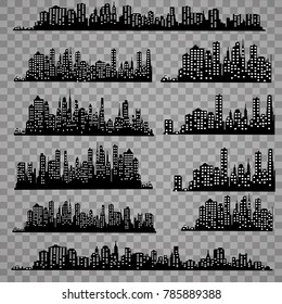 The silhouette of the city in a flat style. Modern urban landscape.vector illustration