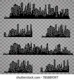 The silhouette of the city in a flat style. Modern urban landscape.vector illustration