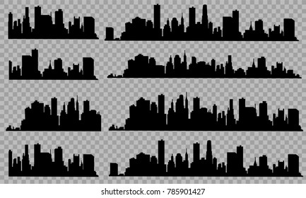 The silhouette of the city in a flat style. Modern urban landscape.vector illustration