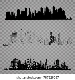 The silhouette of the city in a flat style. Modern urban landscape.vector illustration