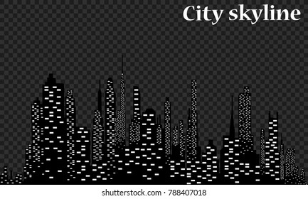 The silhouette of the city in a flat style. Modern urban landscape.vector illustration