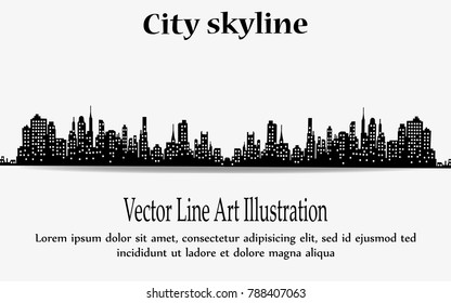 The silhouette of the city in a flat style. Modern urban landscape.vector illustration