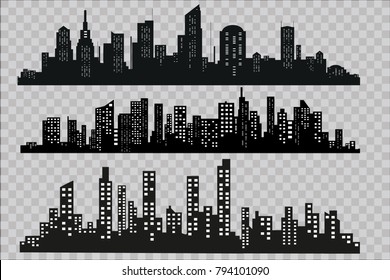 Silhouette City Flat Style Modern Urban Stock Vector (royalty Free 