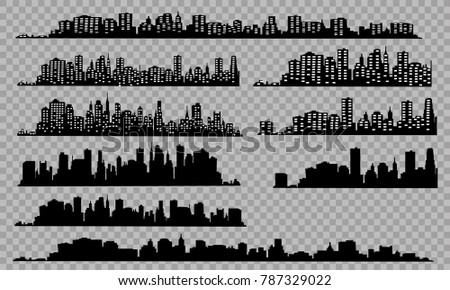 The silhouette of the city in a flat style. Modern urban landscape.vector illustration