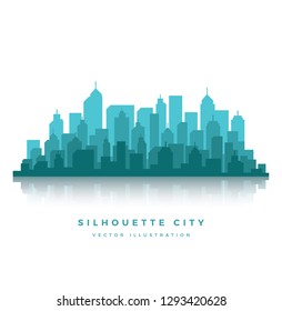 Silhouette of the city. Flat vector illustration