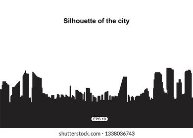 The silhouette city. Flat vector illustration EPS10