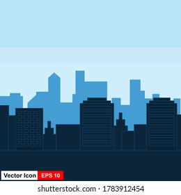 The silhouette city. Flat vector illustration 
