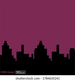 The silhouette city. Flat vector illustration.
