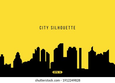 The silhouette city. Flat vector illustration EPS10.