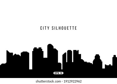 The silhouette city. Flat vector illustration EPS10.