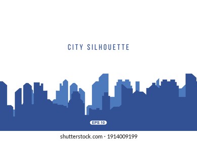 The silhouette city. Flat vector illustration EPS10.