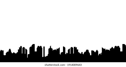 The Silhouette City. Flat Vector Illustration EPS10.